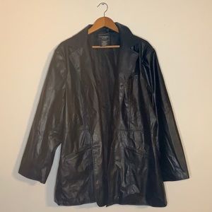 2xl (20w/22w) vintage black leather jacket
